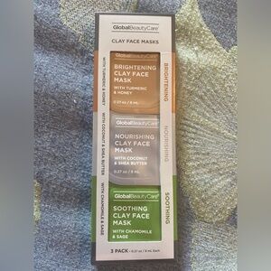 Global Beauty Care Clay Face Masks Set - Brightening, Nourishing, Soothing